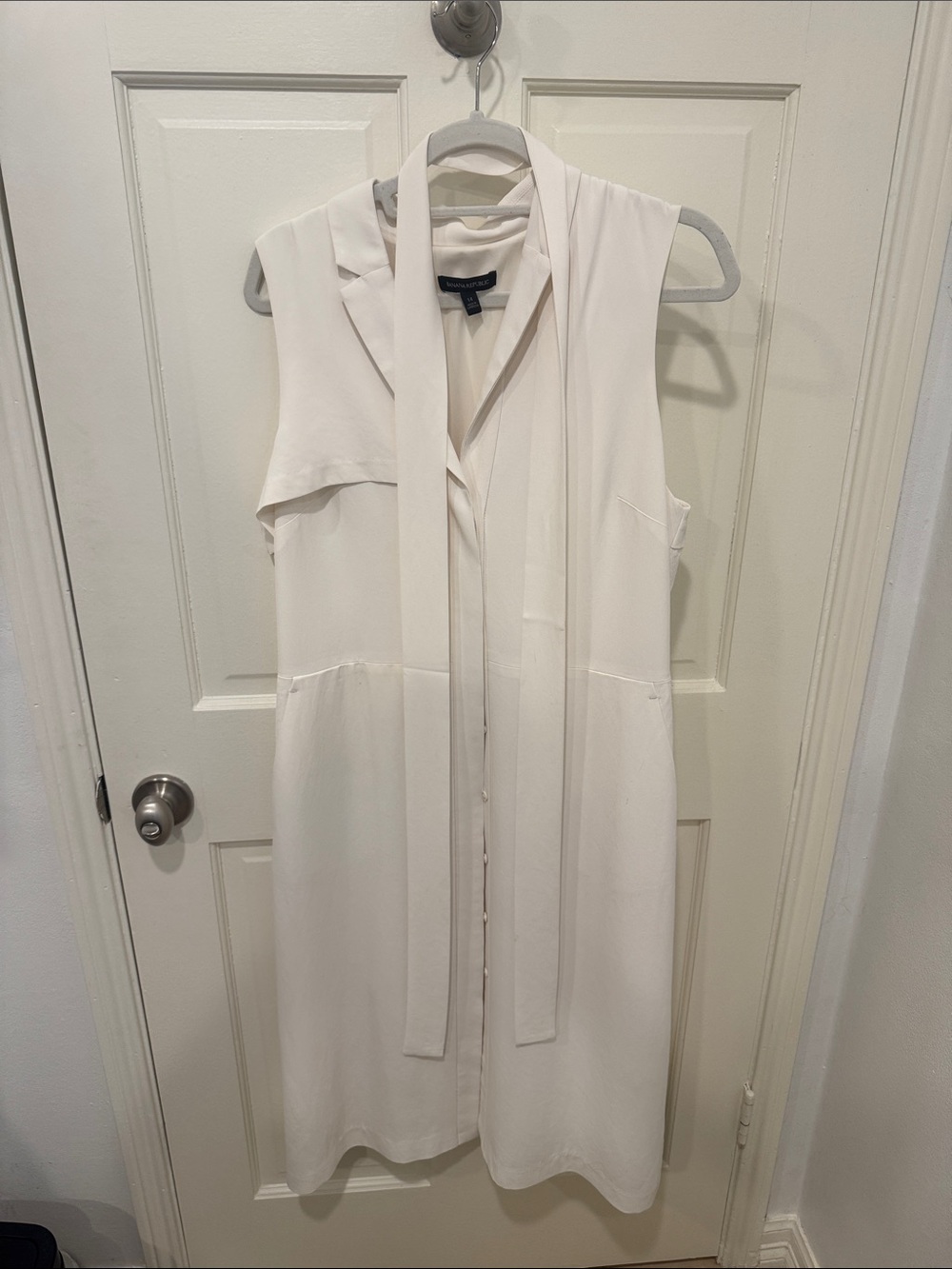 Banana Republic Cream Sleeveless Coat Dress